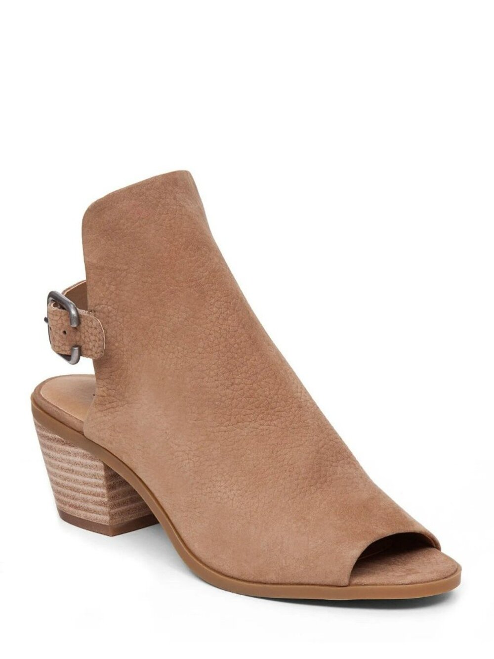 Lucky Brand Sesame Bray Heel Open Toe Leather Boho Tan Heels Size 7 EU 37 $119 - Picture 3 of 12